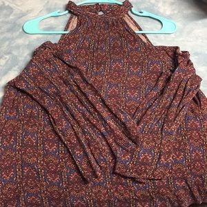 Boho Print Long Sleeve Blouse